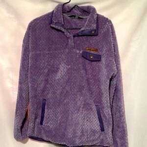 Simply Southern Wo size large Lavender TeddyFleece Top 3/4 snap front CLEAN
